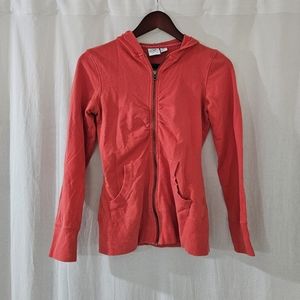 anchor blue Vintage Hooded Ruched Zip Up Jacket in Orange Red Women’s Size M